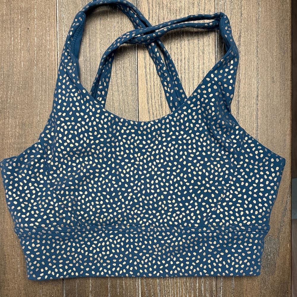 BuffBunny Dark Teal and Gold Boss Print Sports Bra